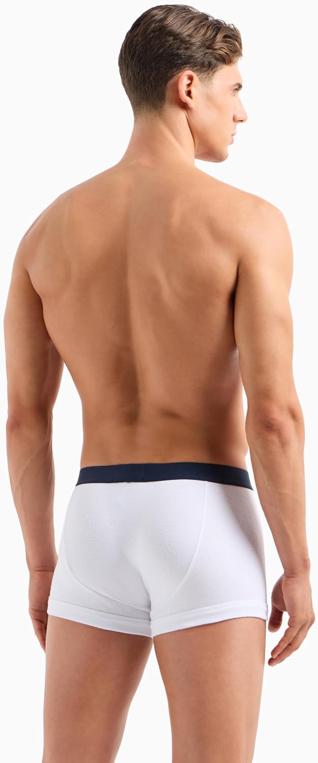 Emporio Armani mens Ribbed Stretch Cotton 2-pack Trunk