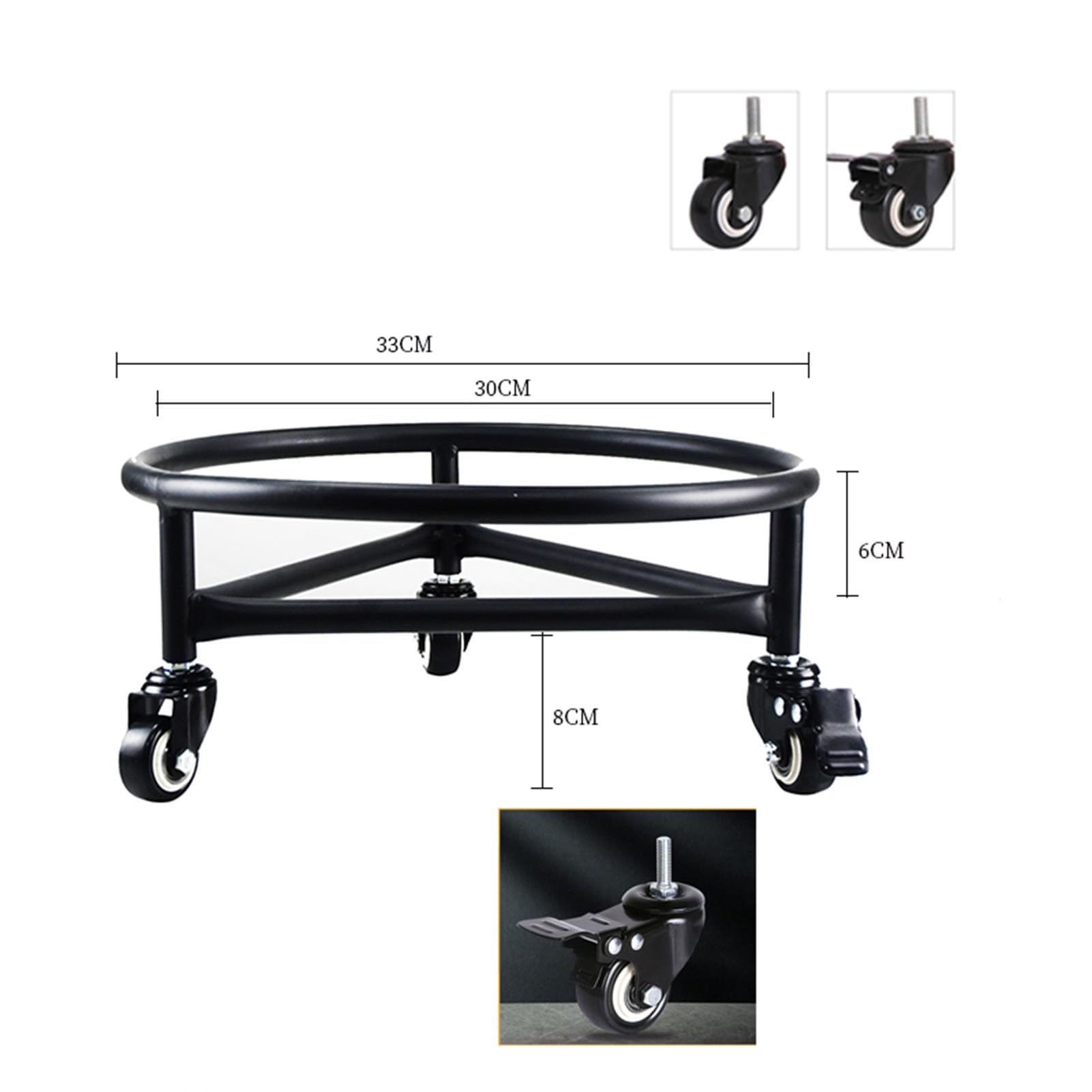 Carrito comercial de acero inoxidable para ollas y baldes de agua, base móvil para bombonas de gas y transportador de basura, carretilla manual antivuelco, capacidad de 800 lb para uso industrial/de