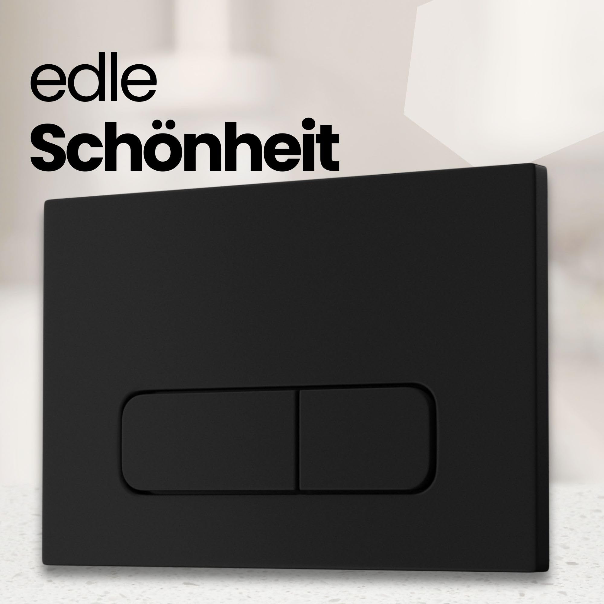 Plaque de déclenchement noir mat - Compatible avec la série SIGMA de Geberit, Duofix UP320 / (111300005) - Plaque de déclenchement 2 quantités