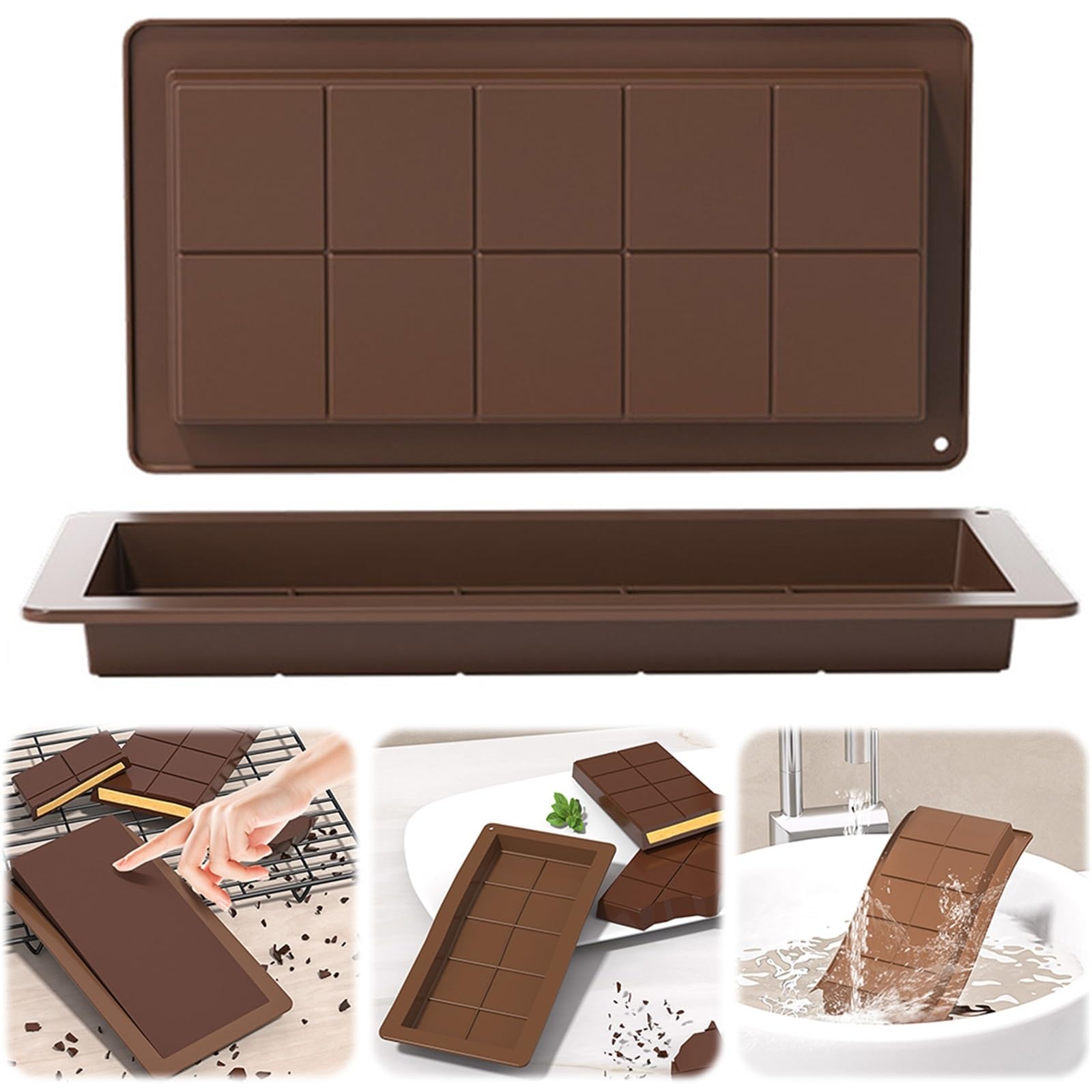 Juego de 4 moldes silicona for galletas con 10 cavidades, ideales for preparar mini, dulces y chocolates. Antiadherentes. Accesorios repostería Para Repostería Y Postres
