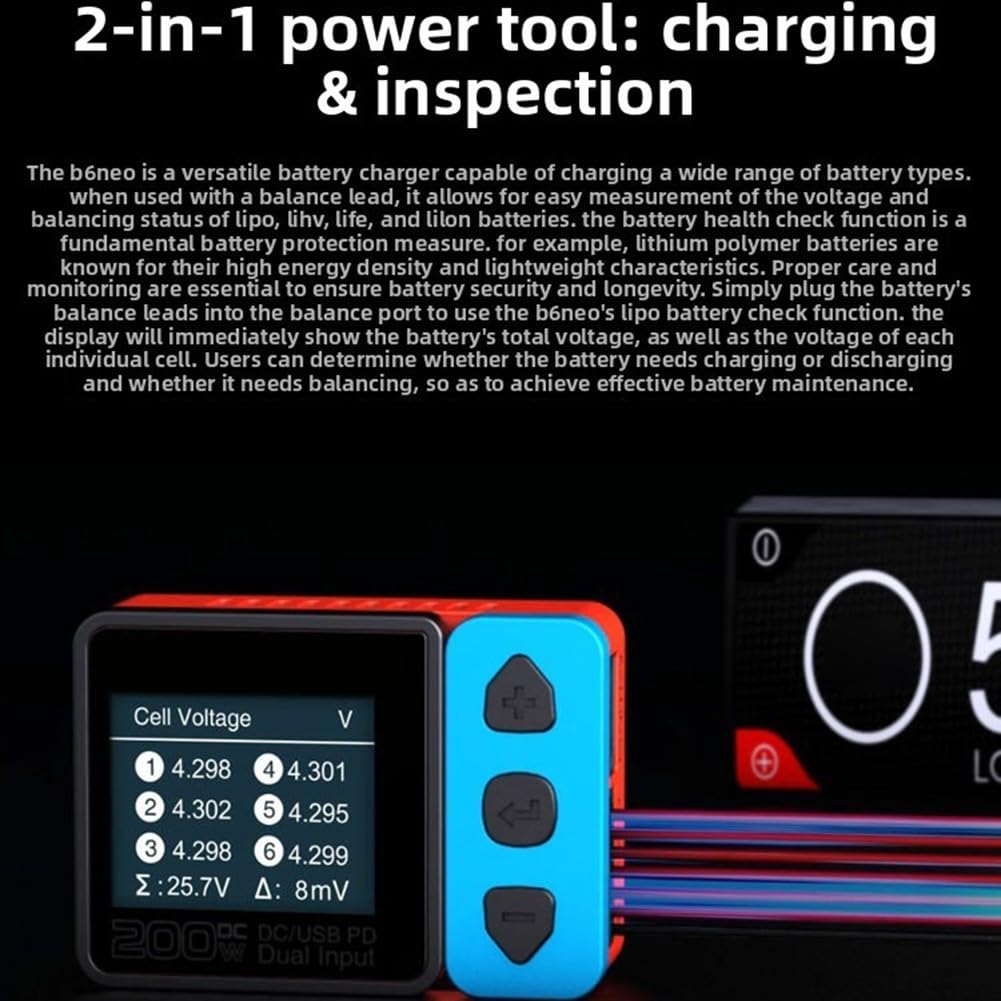B6neo Hub de charge 6 ports 1S pour LiPo pour batterie avec sortie 2 A pour chargeurs de la série B6neo en RC Hobby (rose)