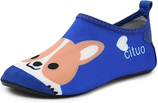 Child Outdoor Sports Barefoot Aqua Socks Slippers for Yoga Run Swim,Blue,Size 2.5/3.5
