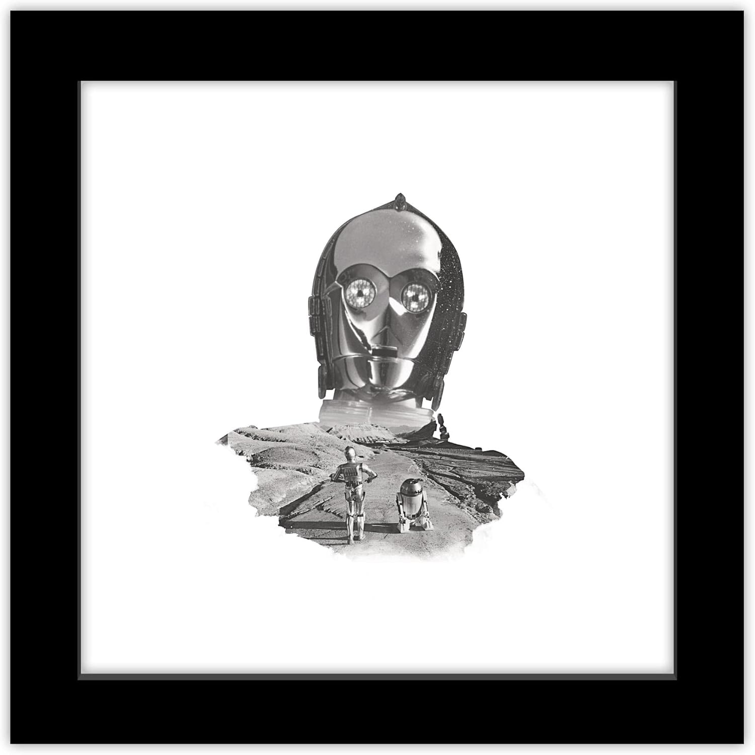 Trends International Gallery Pops Star Wars: Saga - C-3PO Artistic Atmosphere Portrait Wall Art Wall Poster, 12" x 12", Black Framed Version