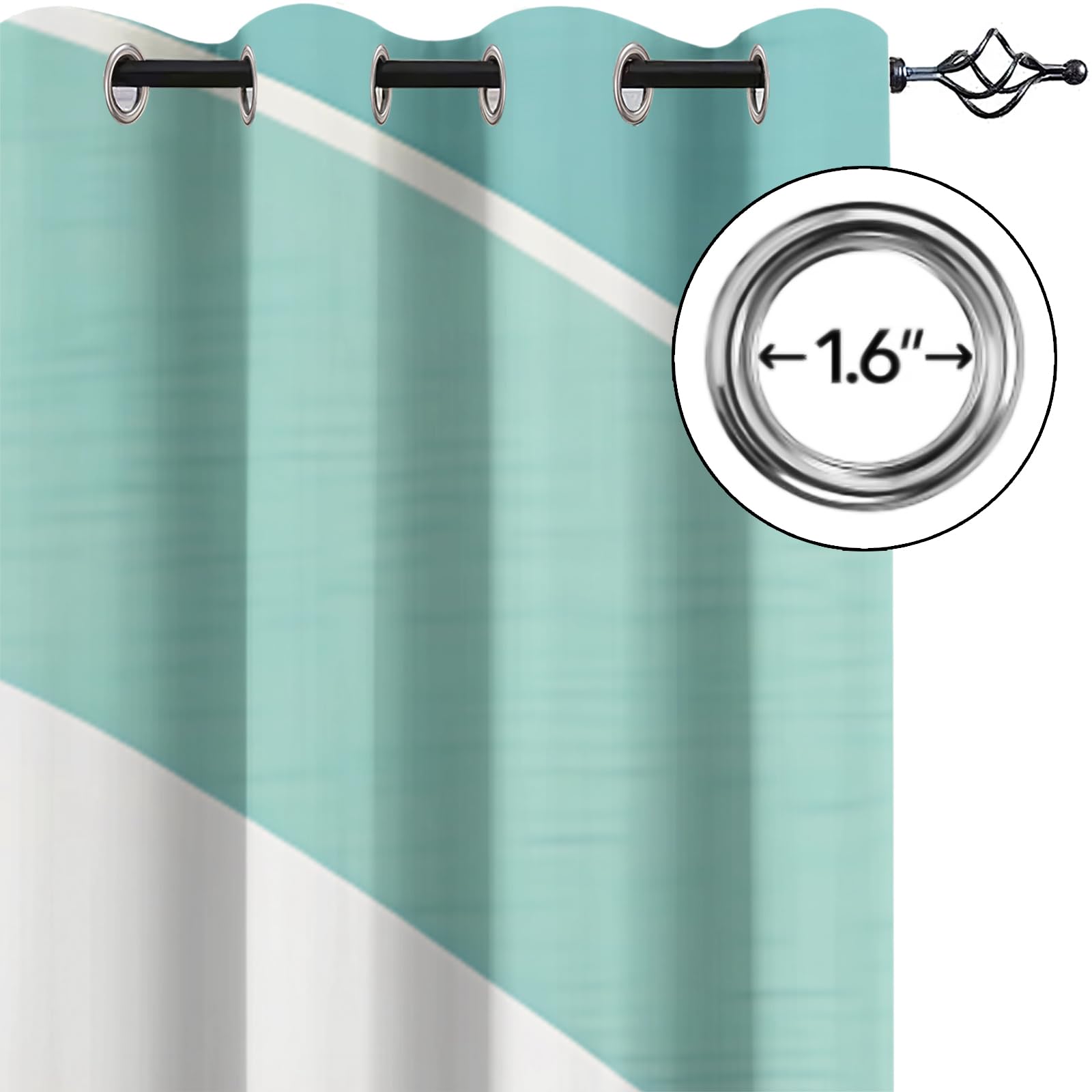 Sapphire Home Lot De 2 Rideaux Transparents Bleus De 213,4 Cm De