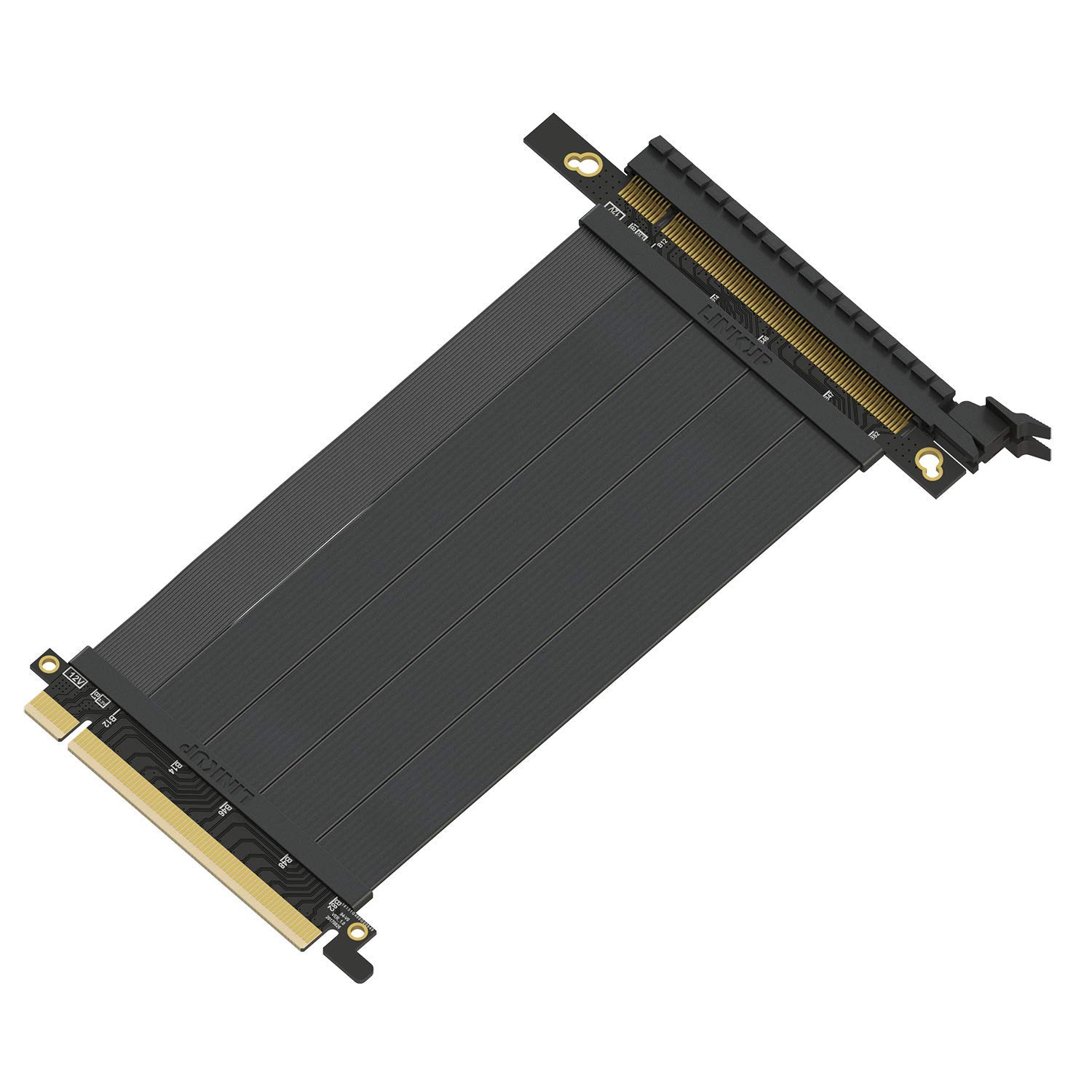 LINKUP PCIE 3.0 16x Shielded Extreme High-Speed Riser Cable Premium PCI Express Port Extension Card Straight Socket {15 cm} - TT Compatible