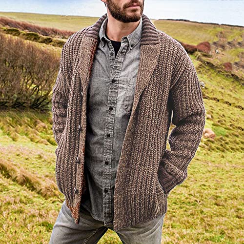 Cardigan de lana hombre para invierno abrigado con bolsillos 2