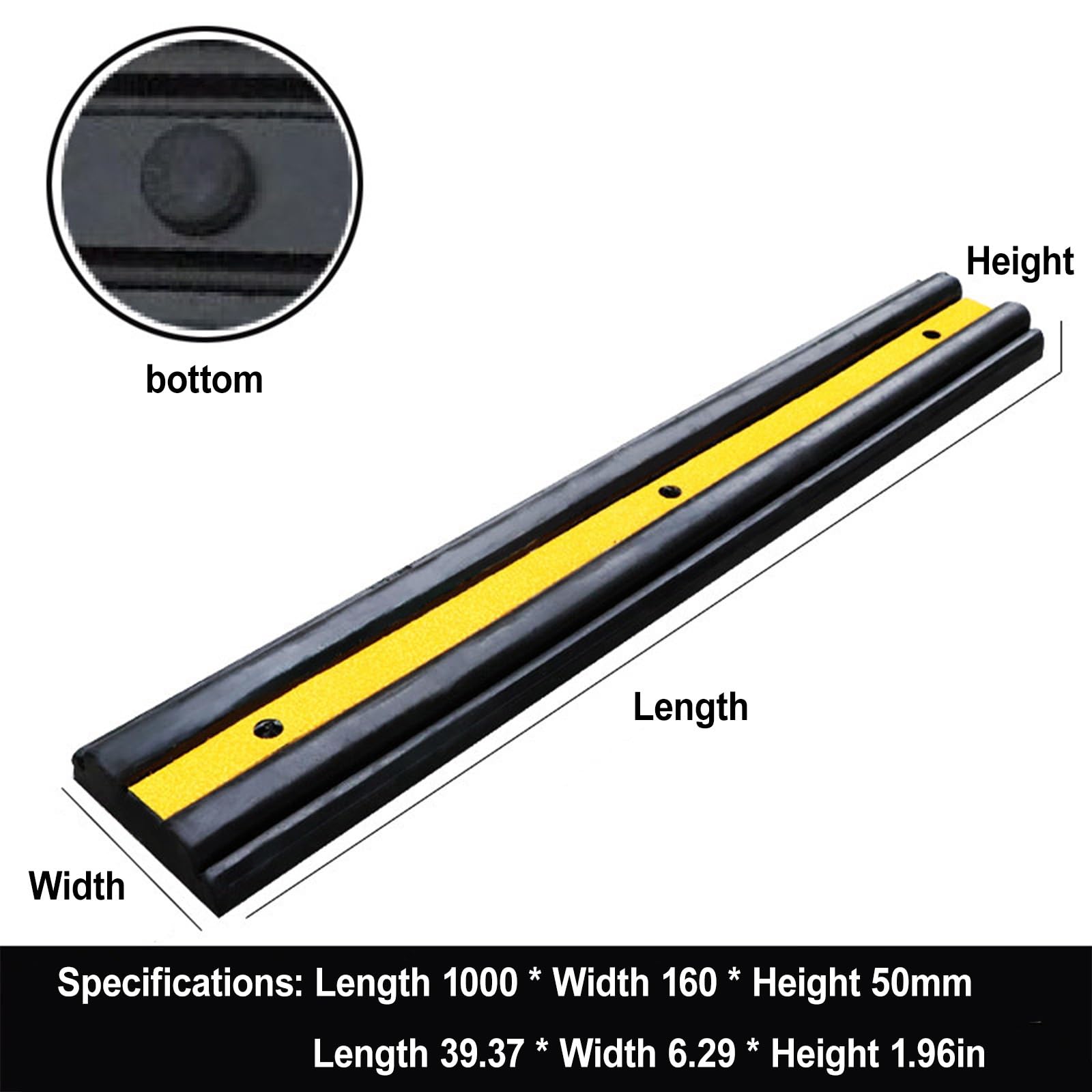 Anti-Impacto Protector Columnas Garaje, de Goma Protector Pared Garaje, Negro y Amarillo Protección Parking para Uso en Garajes y Aparcamientos