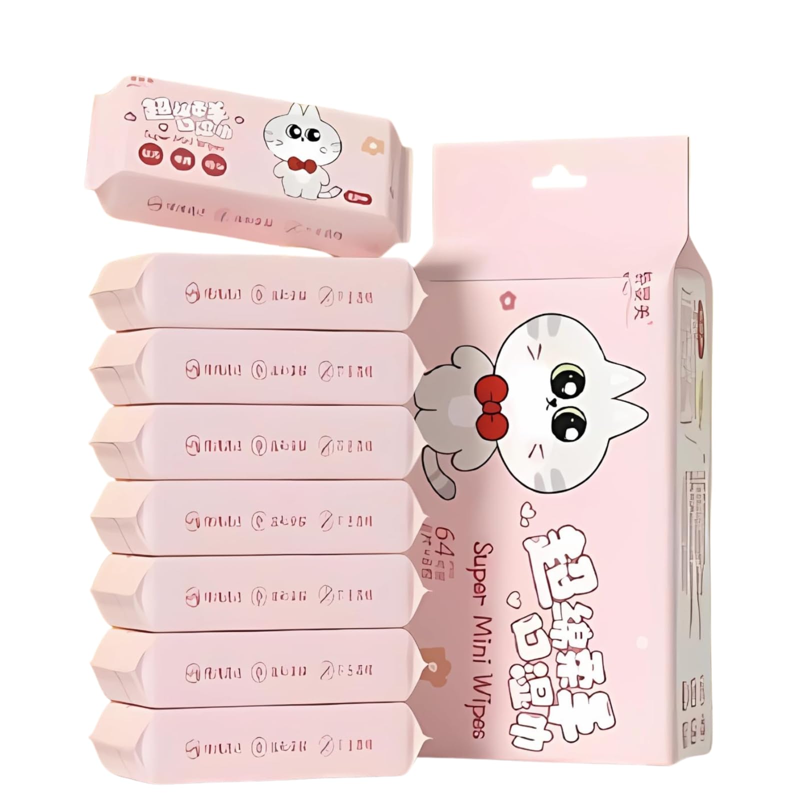 DR GROUP Super Mini Baby Wipes | Portable & Disposable Wet Tissues | Soft & Gentle on Sensitive Skin | Travel, Makeup Removal & Daily Freshness | 8 Pouches (64 Wipes Total)-image-5