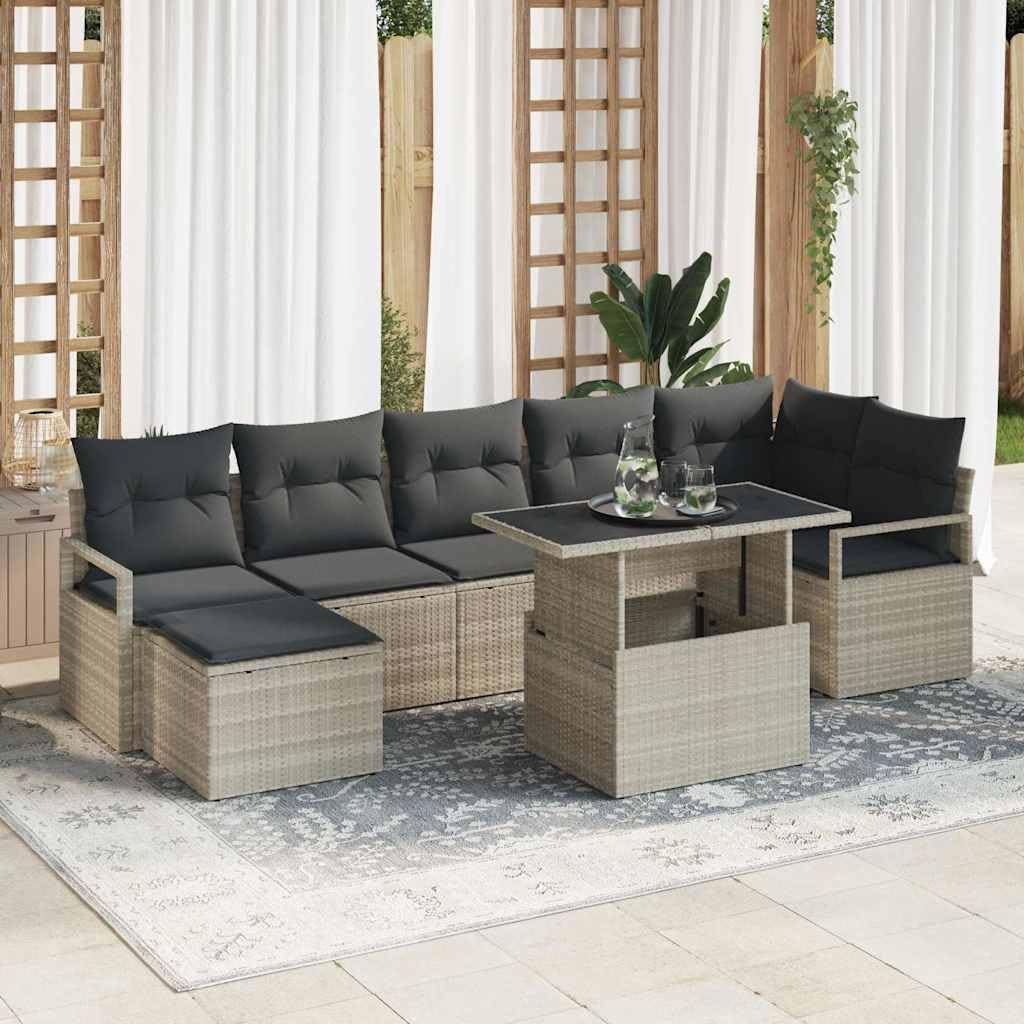 Modulare Lounge Set di mobili da giardino con cuscino, grigio