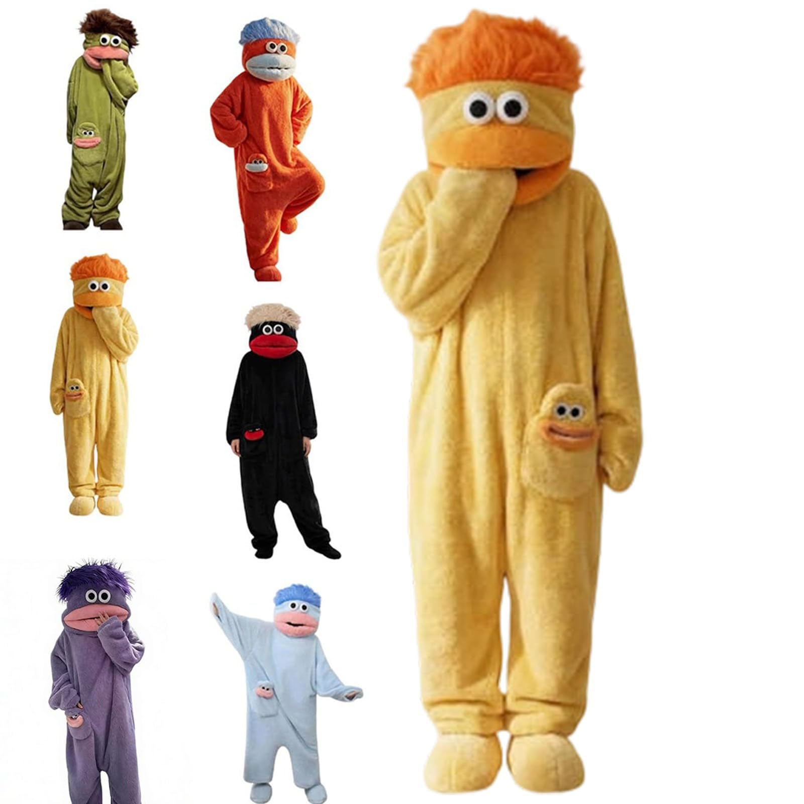 Tuta Pigiama Mostro Verde per Adulti, Felpa con Cappuccio in Pile soffice, Calda Tuta Intera con Tasche, Costume Unisex per casa, Halloween e Carnevale