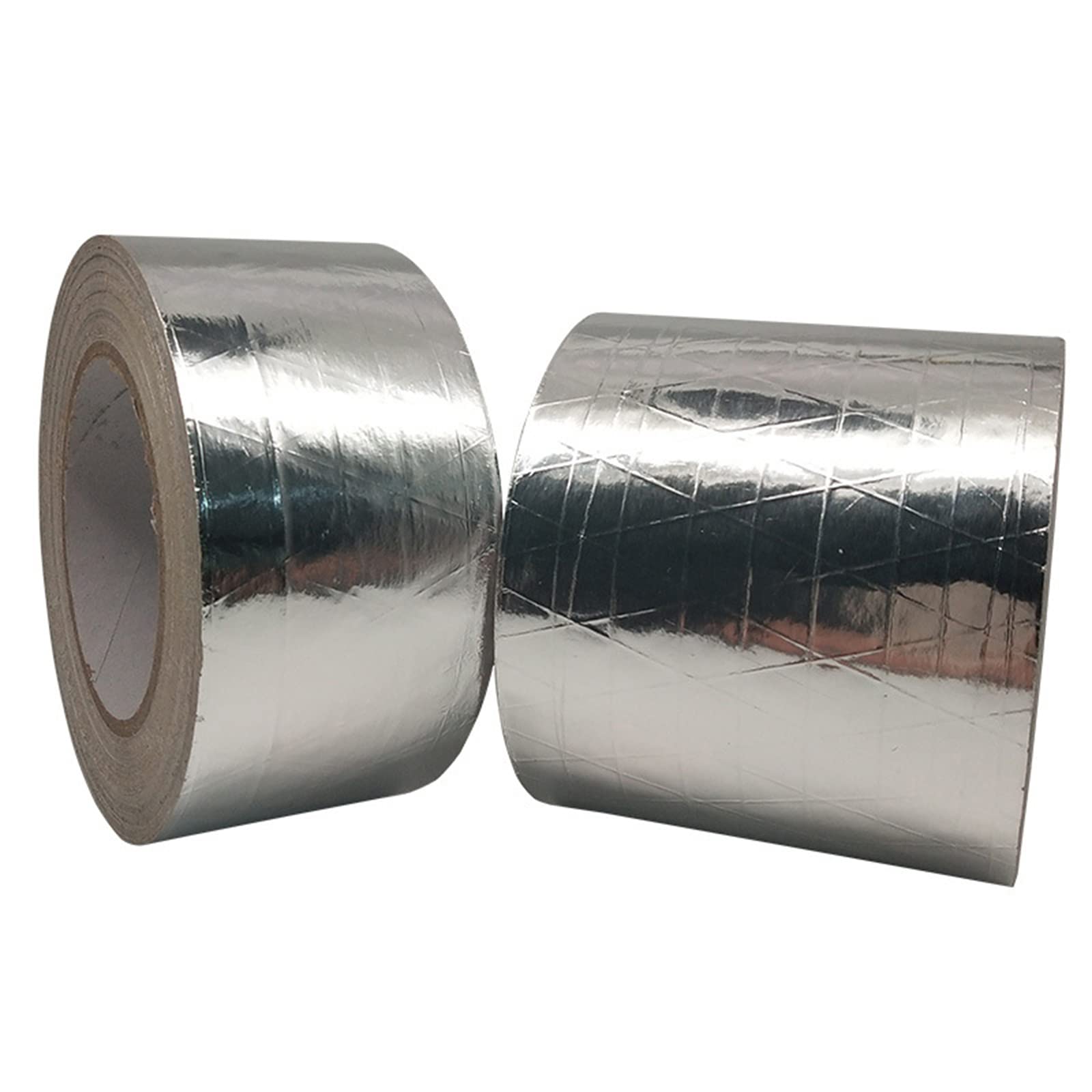 Cinta de aluminio de fibra de vidrio, cinta reflectante de calor autoadhesiva reforzada, resistente al calor, cinta HVAC de alta temperatura, reparación de metal, rollo de 3.15 pulgadas x 82