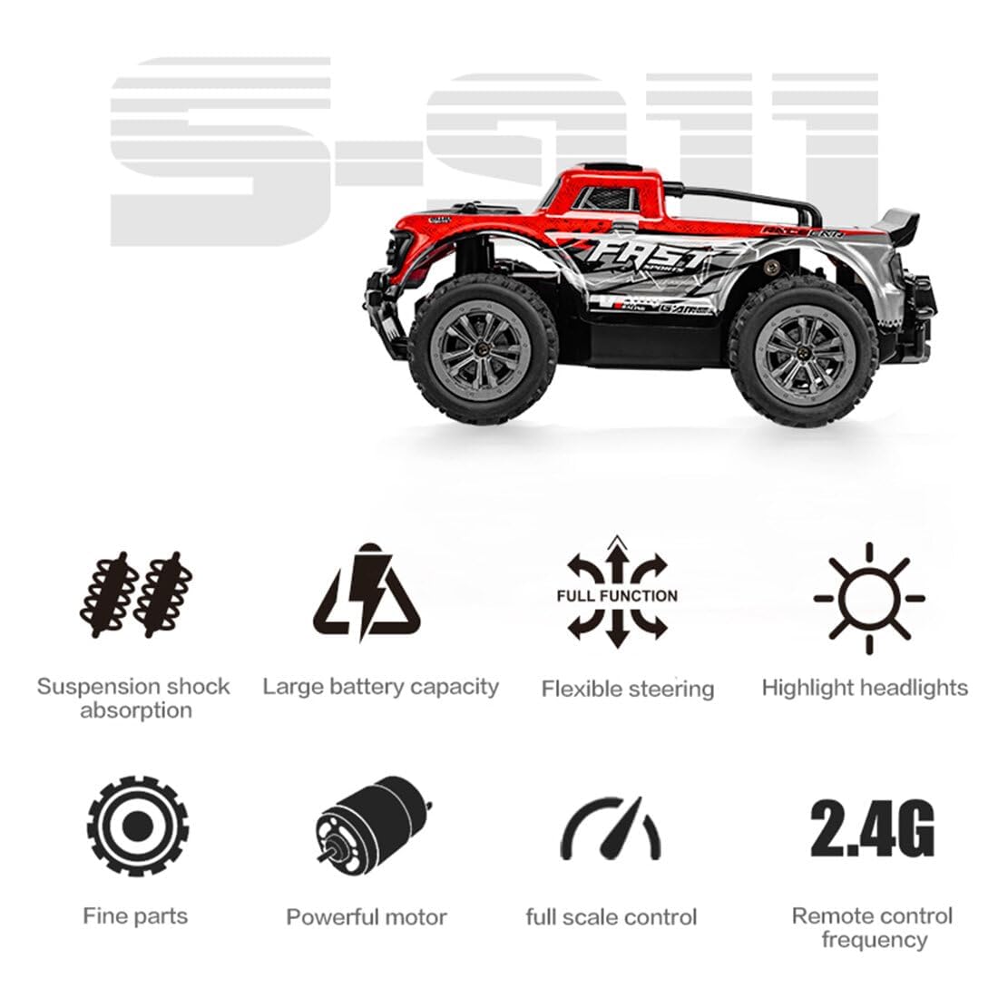 1:20 All-terrain Rc Buggy Car, 25 Km/H Szybki Pilot Zdalnego Sterowania Crawler Ze światłami Led, Nadwozie Przeciwwybuchowe Z Pvc Do Wyścigów Terenowych