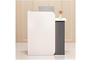 Glamorous Salon Step Reception Counter with LED Lights for a Grand Entrance