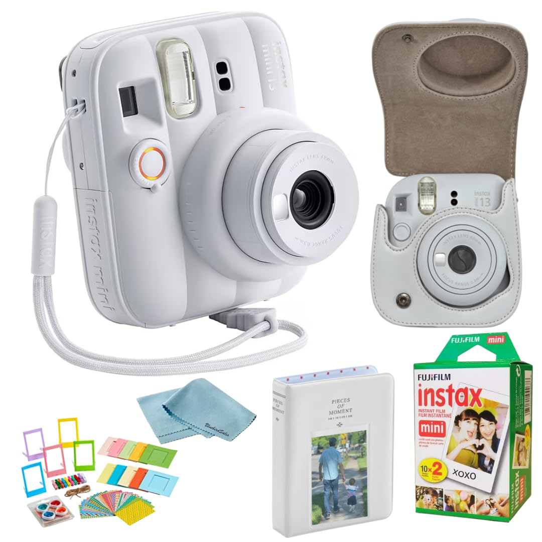 FUJIFILM instax Mini 13 Clay White Instant Camera Bundle with 20 Sheets instax Mini Film, Carrying Case, Photo Album, Assorted Photo Frames & BluebirdSales Microfiber Cleaning Cloth-picture-19