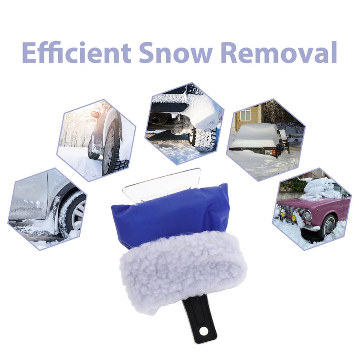 DOITOOL 10 Stück Leichter Eiskratzer Handschuh mit Filz für Auto und SUV Multifunktionales Schneeräumgerät und Schneebesen für Effektive Winterreinigung Am Fahrzeug