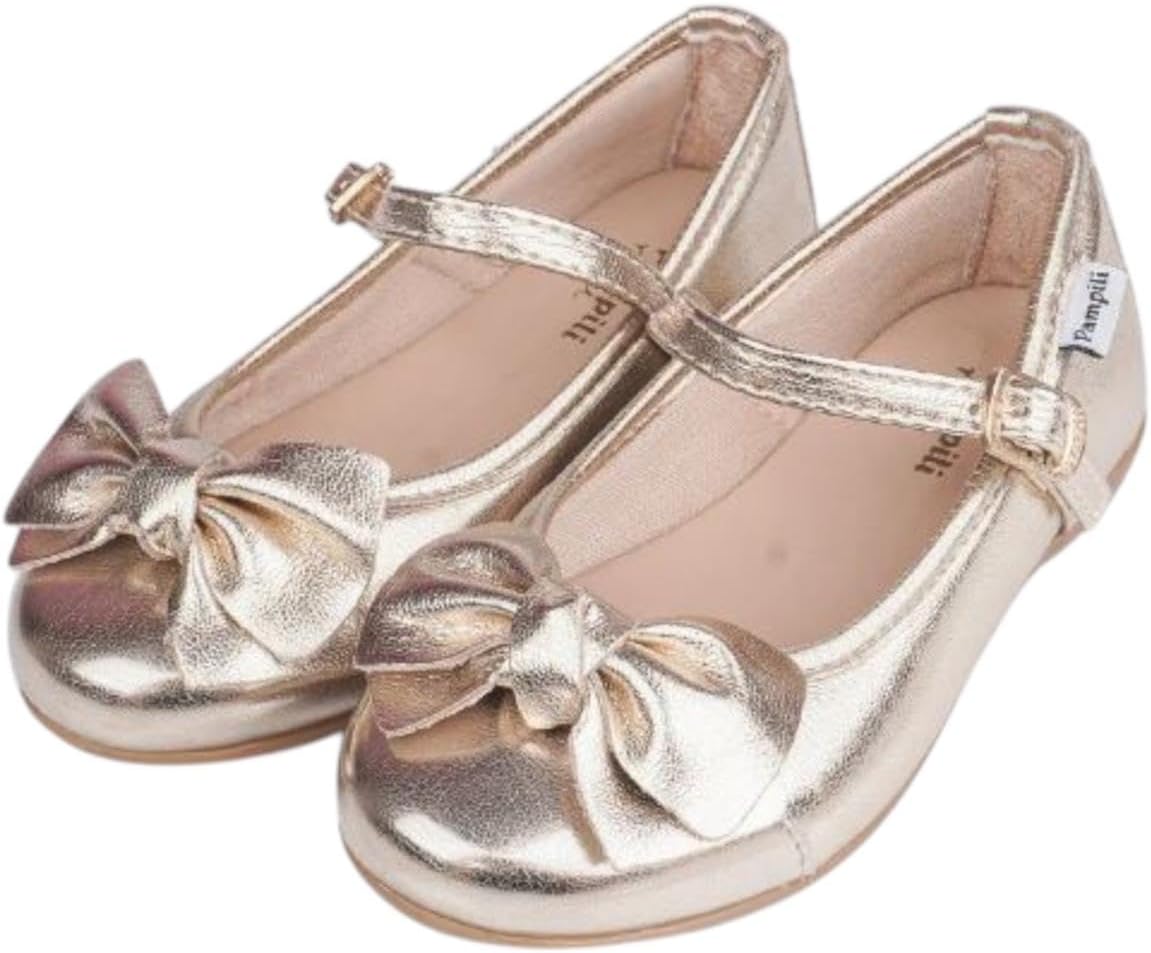 Sapatilha Infantil Pampili Mini Mariah Laço em Nó Dourada