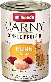 animonda Carny Adult Single Protein Huhn pur (6 x 400 g), Katzennassfutter mit nur einer Proteinquelle, Nassfutter für ausgewachsene Katzen, Katzenfutter ohne Getreide und Zucker product image