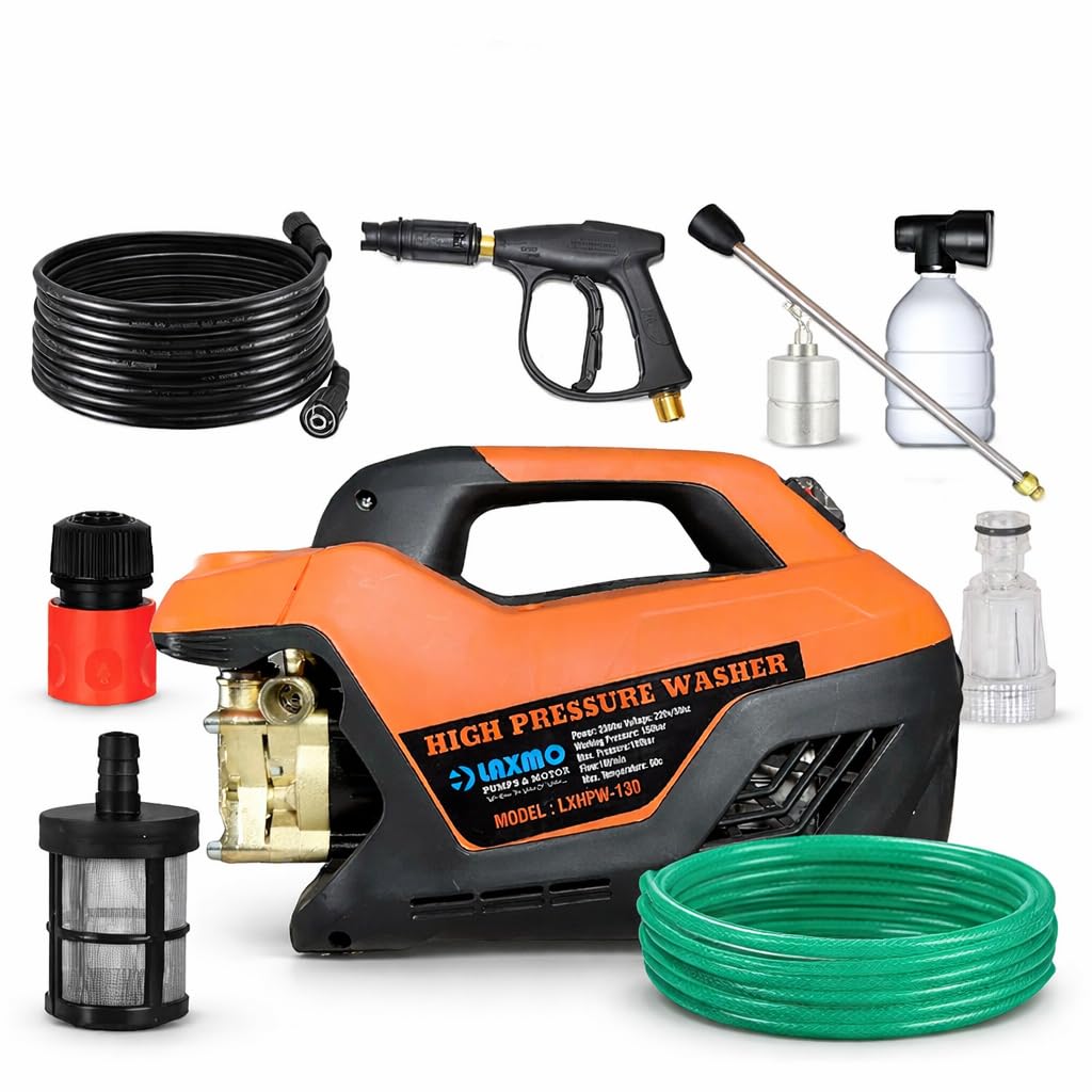 Industries High Pressure Car Washer Machine 2300 Watts, Pressure 180 Bar, 10L/Min Flow Rate and 10 Meter Hose Pipe with Professional 1L Foam Cannon Snow Lance