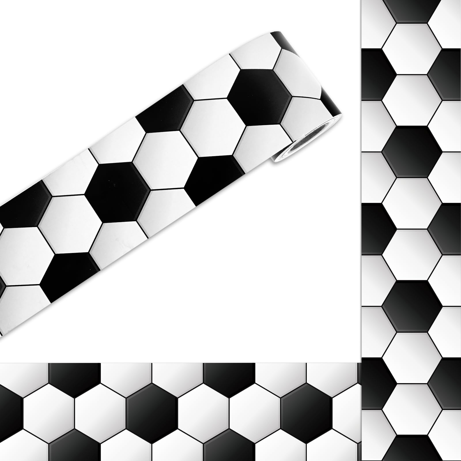 Bordures de tableau d'affichage de football 3D Whaline de 10m noires et blanches pour école