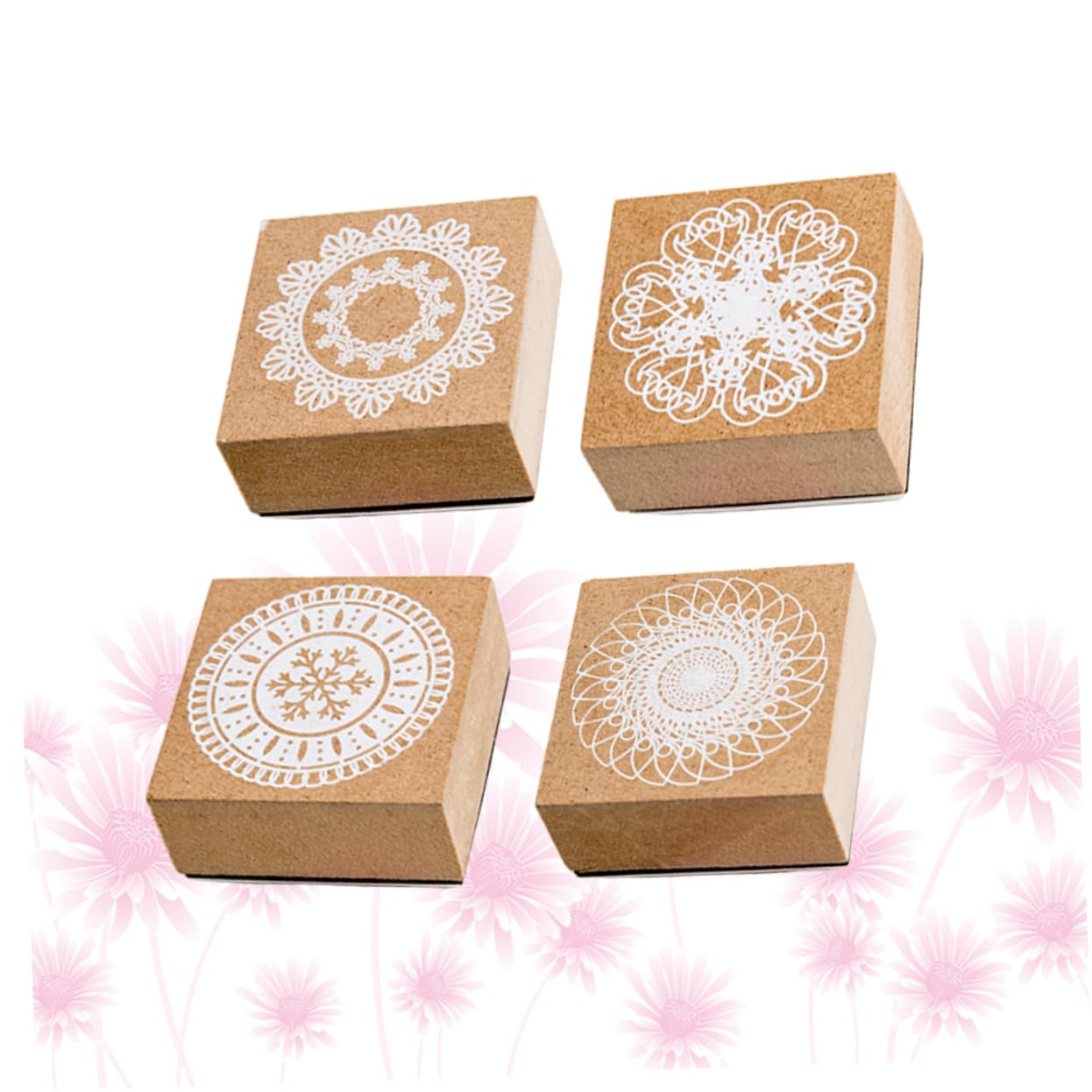 8stücke Lace Printed Wooden Rubber Stamps Lustige Stempel Für Scrapbooking Tagebuch Und Handwerksprojekte Zufällige Designs