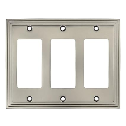 Cosmas 25084-SN Satin Nickel Triple GFI/Decora Rocker Wall Switch Plate Switchplate Cover