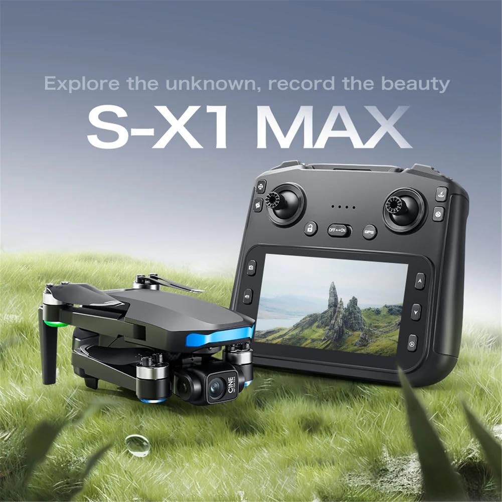 Black,Single battery,nowy dron s-x1 z ekranem, 3-osiowy stabilizator antywstrząsowy, 8k, bezszczotkowy, zdalnie sterowany quadrocopter, 5g gps, kamera 8k hd, fpv uav