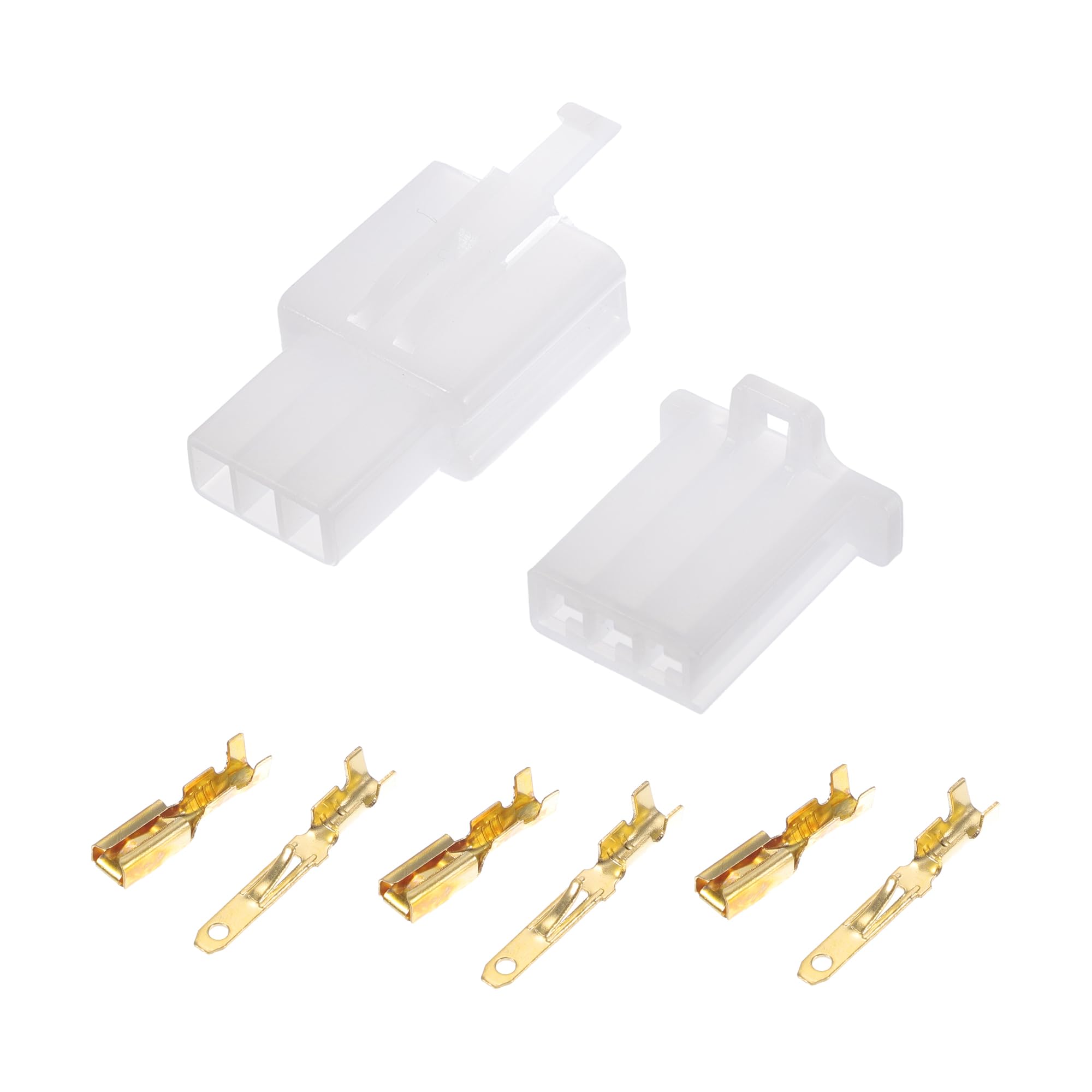 3 Pin Car Electrical Wire Connector Plug Kits Waterproof 2.8 Series Male Female Cable Terminal Housing Plastic Copper White
