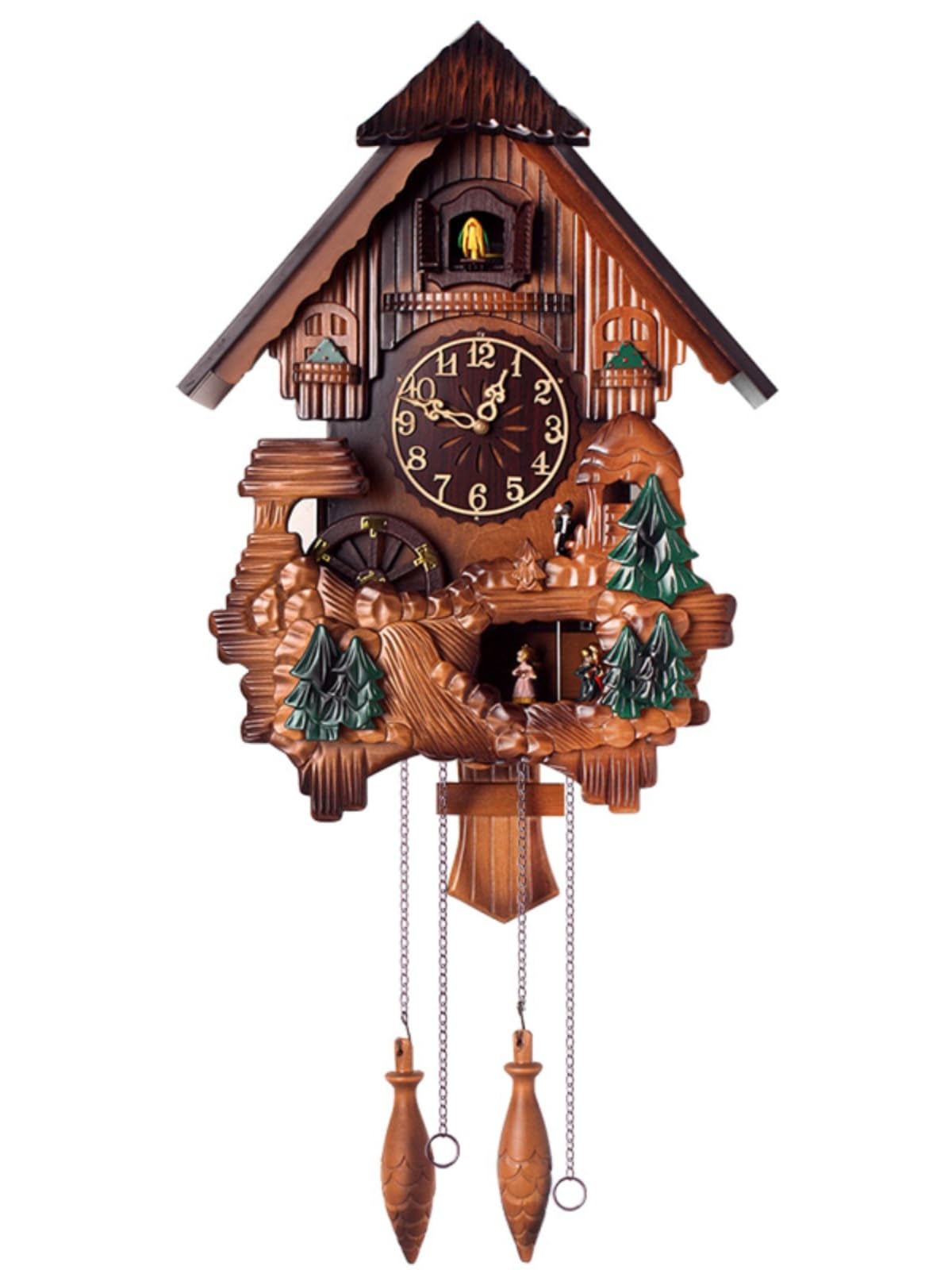 LIANZHUANG Cuckoo Clock, Cuckoo Bird Wall Clock, Pendulum Clock That Sings on Hour, Cuckoo Bird Voices Call, Couple Dances To Music