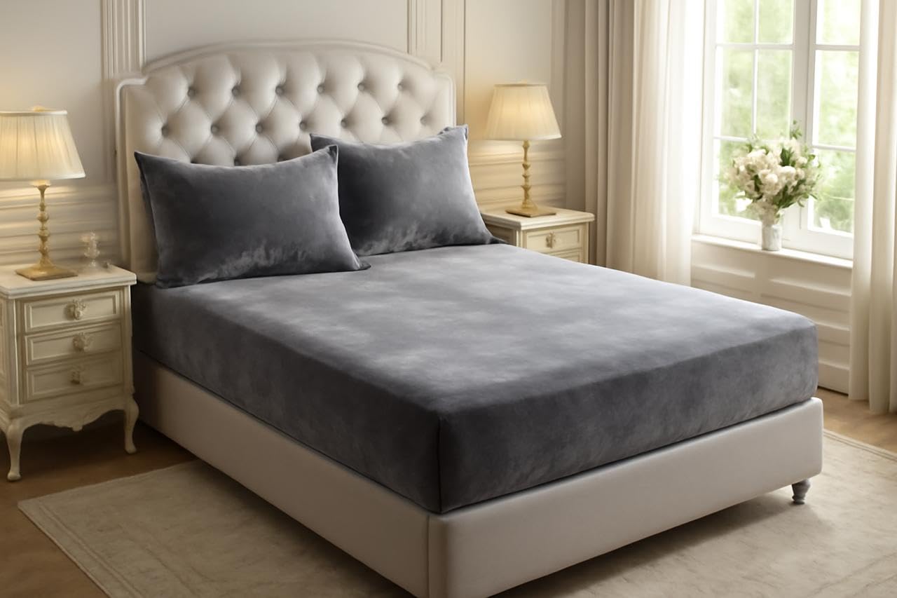 Velvet Warm Winter Bedsheets - King Size -11