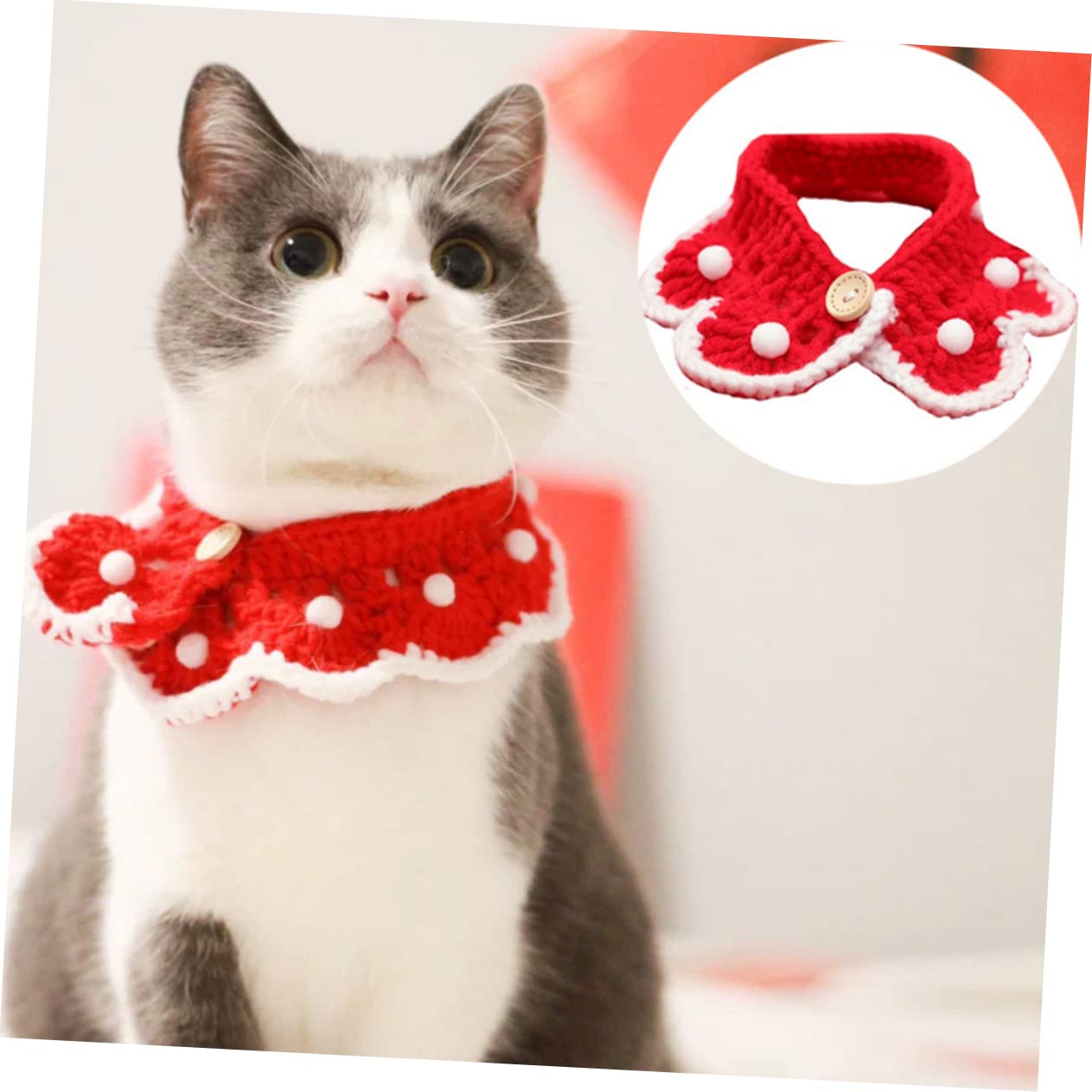 HEMOTON 1Pc Cat Scarf Collar Neckerchief for Pets Cute Pet Bib for Cats for Parties Holidays Present for Fits Neck