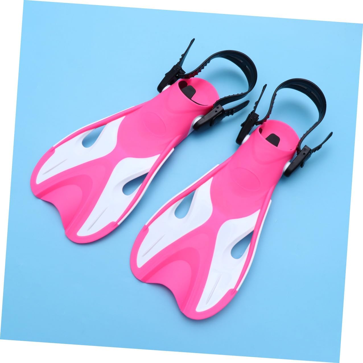 Adjustable Adult Snorkeling Flippers Swimming Fins Pink White Size 37-41 Open Heel Diving Fins for Outdoor Snorkeling Training and Water Sports