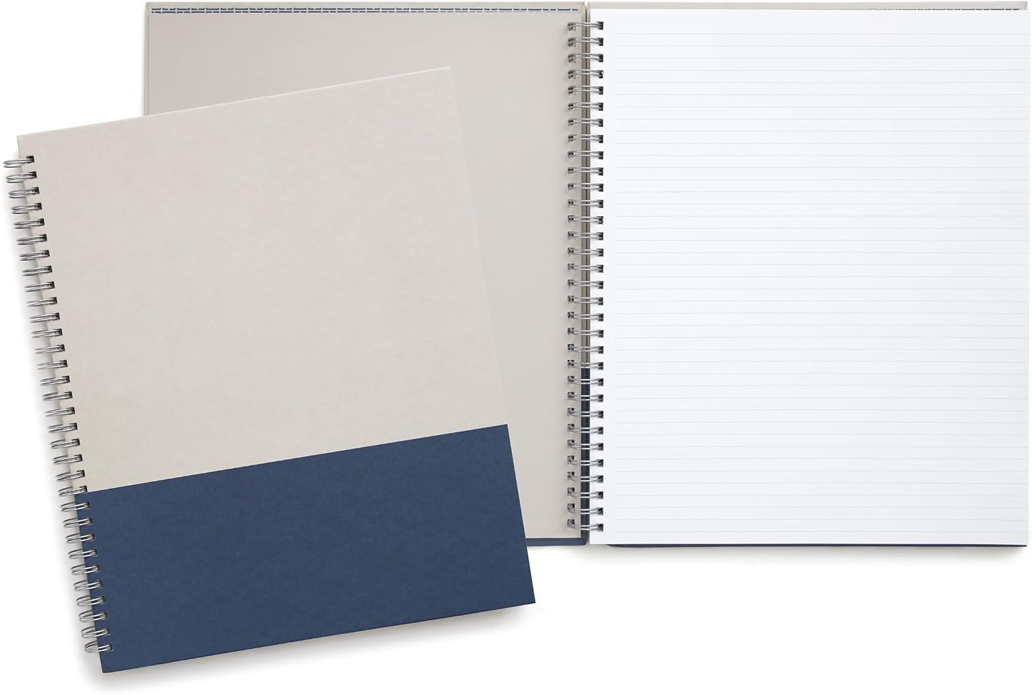 TRU RED Large Hardcover Ruled Notebook, Gray/Blue