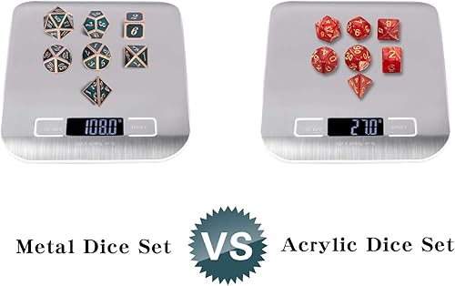 Miniatura 194 de DNDND - Juego de dados de metal para D&D, 7 dados DND verdes con caja de metal para juegos de rol como Dungeons and Dragons y juegos de mesa verde