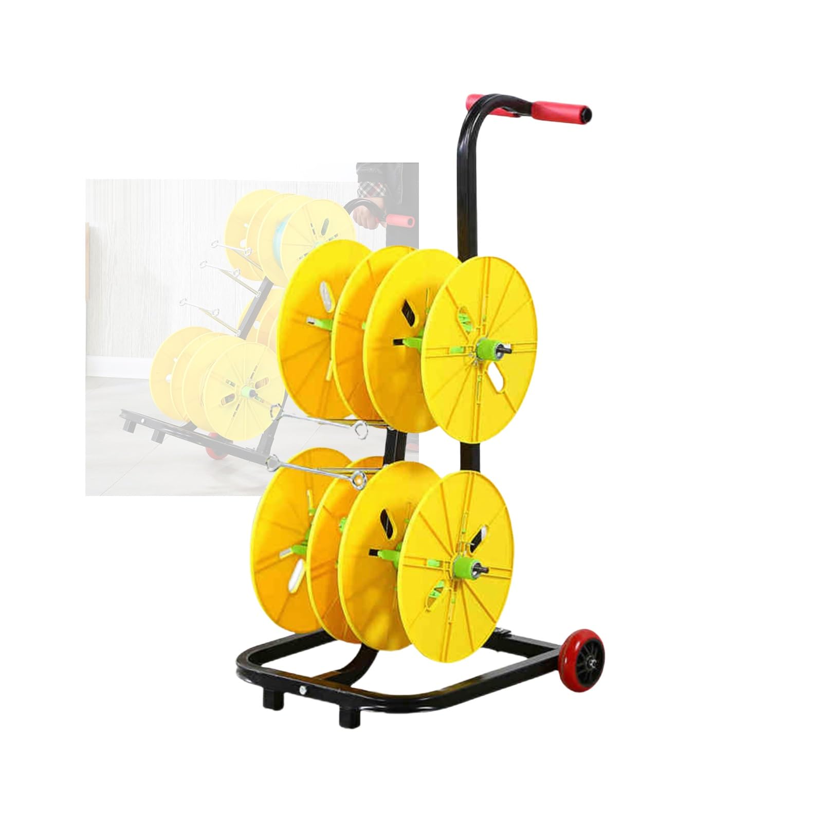 WDSOPK Wire Spool Rack,Cable Roll Holder for Industrial Workplace,Multiple Axle Cable Caddy Wire Spool Holder,for Ribbon Filament Storage (4 Rods Wire)