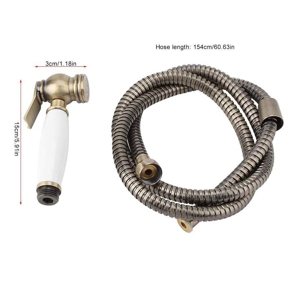 Bidet opryskiwacz z zimną wodą mosiężną ścianę przenośna przenośna ręczna kran bidet Zestaw łazienki prysznic bidet kran do higieny osobistej, pralka pieluszka, brąz, brąz LWX