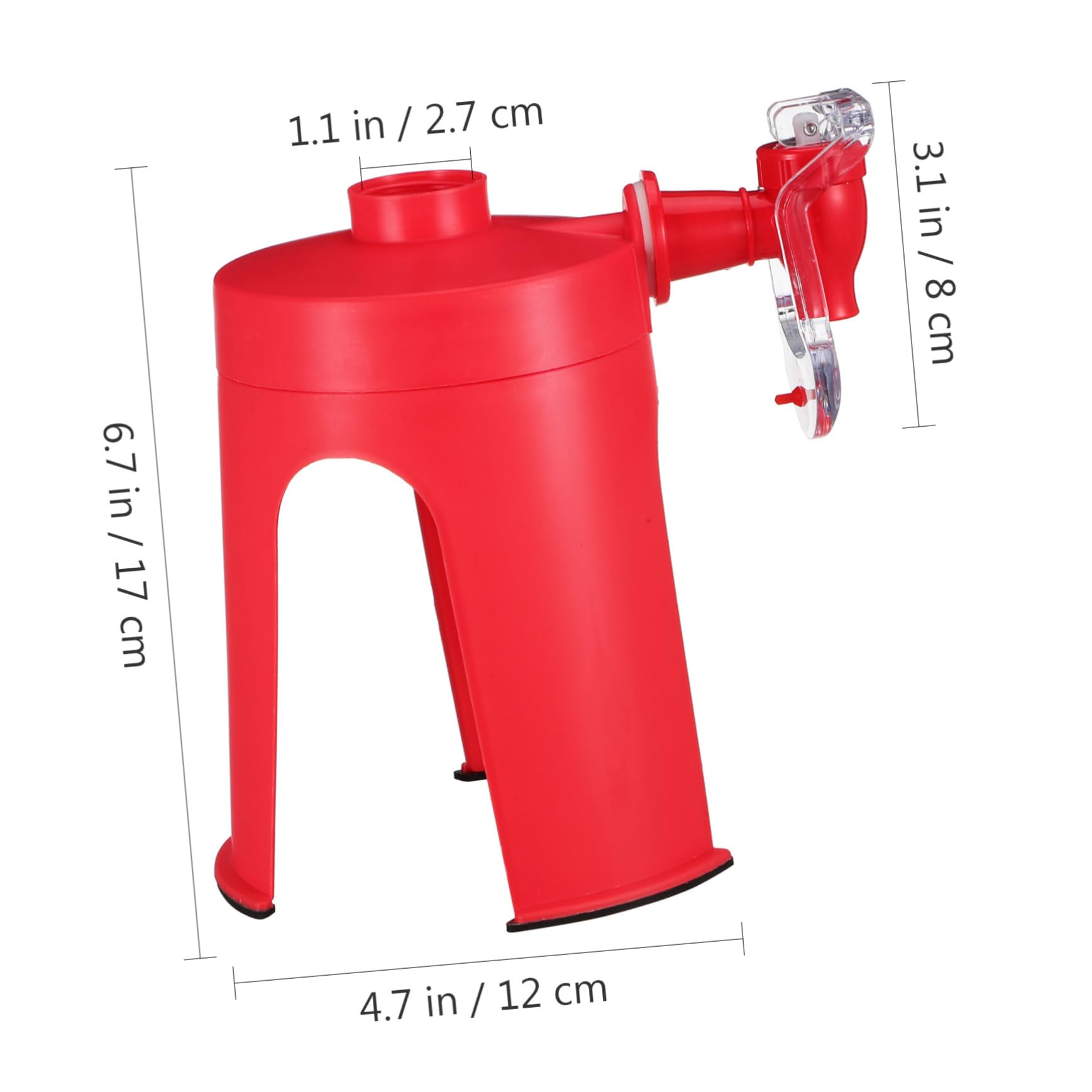 Happyyami Creative Soda Drink Dispenser Stand with Faucet Food Grade Desktop Device for Bottles Red Color Easy to Use for Home Office Refreshments