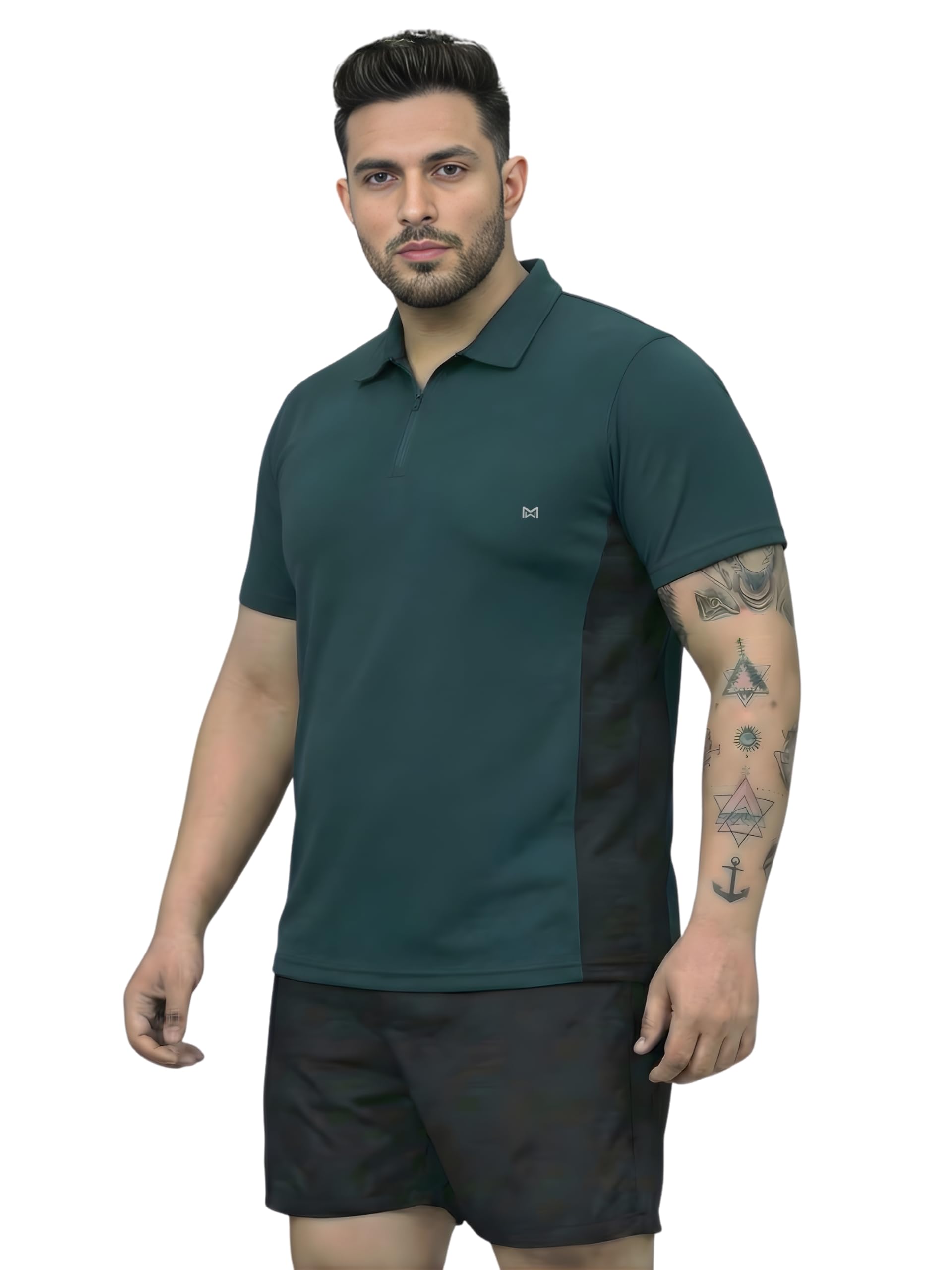 White Moon Gym T Shirts for Men Workout Activewear Solid Quick Dry Sports Tshirt for man Breathable Lightweight Half Sleeve Regular Fit Round Neck Running Boys T Shirt-image-6