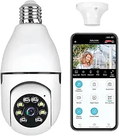 Câmera Lâmpada de Segurança 360° Wi-Fi IP com Visão Noturna, Sensor de Movimento, Áudio Bidirecional e App Yoosee – Instalação Fácil – Uso Interno e Externo PREMIUM