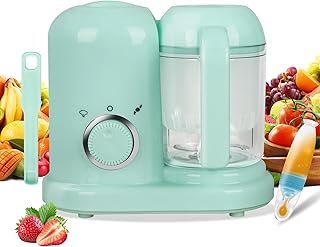 Multifunktions-Roboter 4-in-1, Babynahrungszubereiter, Lebensmitteldiversifizierung, Dampfgarer, Mixer, Auftauen, Erwärmen, sanftes Dampfgaren, schnelles Dampfgaren (grün)