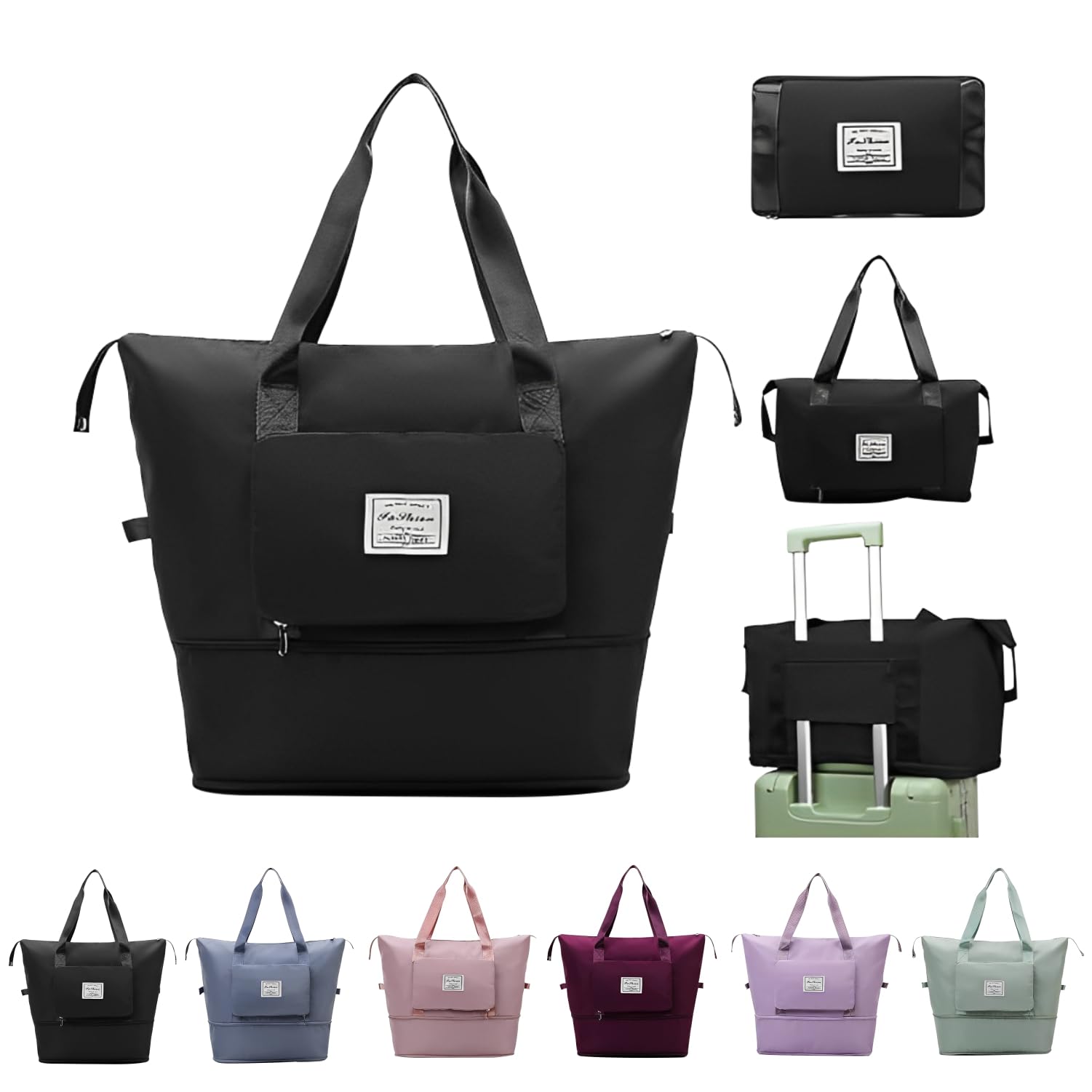 JD FRESH1 Layer Nylon Vanity Travelling Bag for Women/Convertible Travel Luggage/Duffle Bags/Foldable-Expandable Handbags/Waterproof Travel Companion(Black)