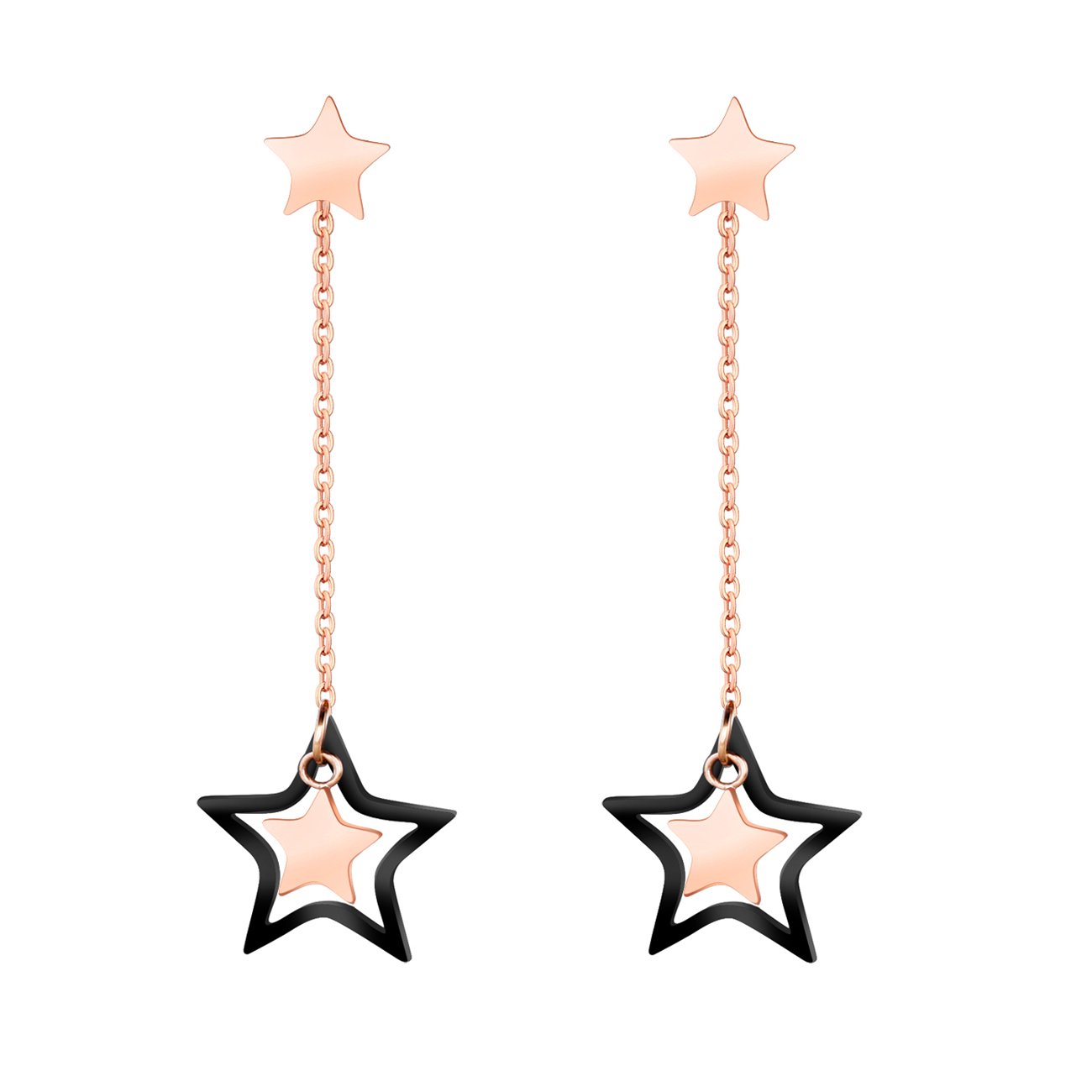 Orecchini stella moda in acciaio inossidabile, accessori da