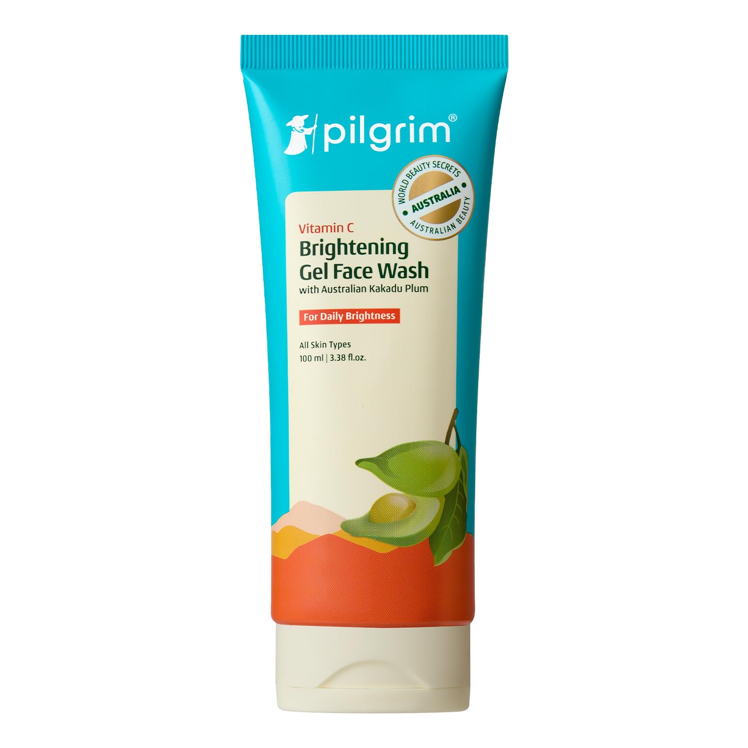Pilgrim Australian Vitamin C Gel Face Wash for for dry/radiant/glowing skin with Kakadu Plum & Lime Pearl™ | Women & Men | 100 ml