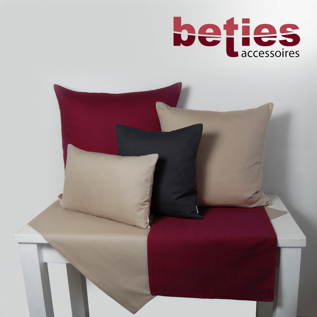 beties bacche uccelli Fodera per cuscino in interessanter Dimensione selezione nel paese casa stile puro cotone color marsala, 100% cotone, Marsala, 60 x 60 cm