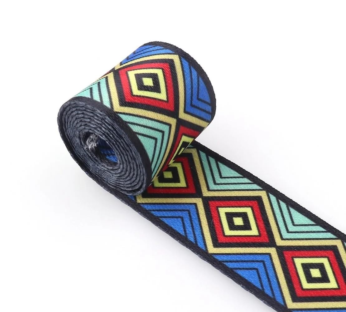 Webbing 5 Yards 38mm Colorful Webbing Strap Purse Ribbon Bag Straps Key Fob Luggage Belt Rope Dog Pet Collar Leash(4)