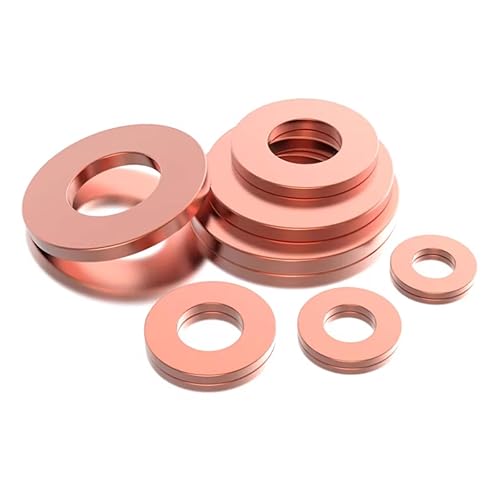 Miniatura 3 de T2 Pure Copper Flat Washers Metric High Conductivity Compression Sealing 99% Pure Copper Flat Washers M3 to M20 (M8x18x1.550pcs)