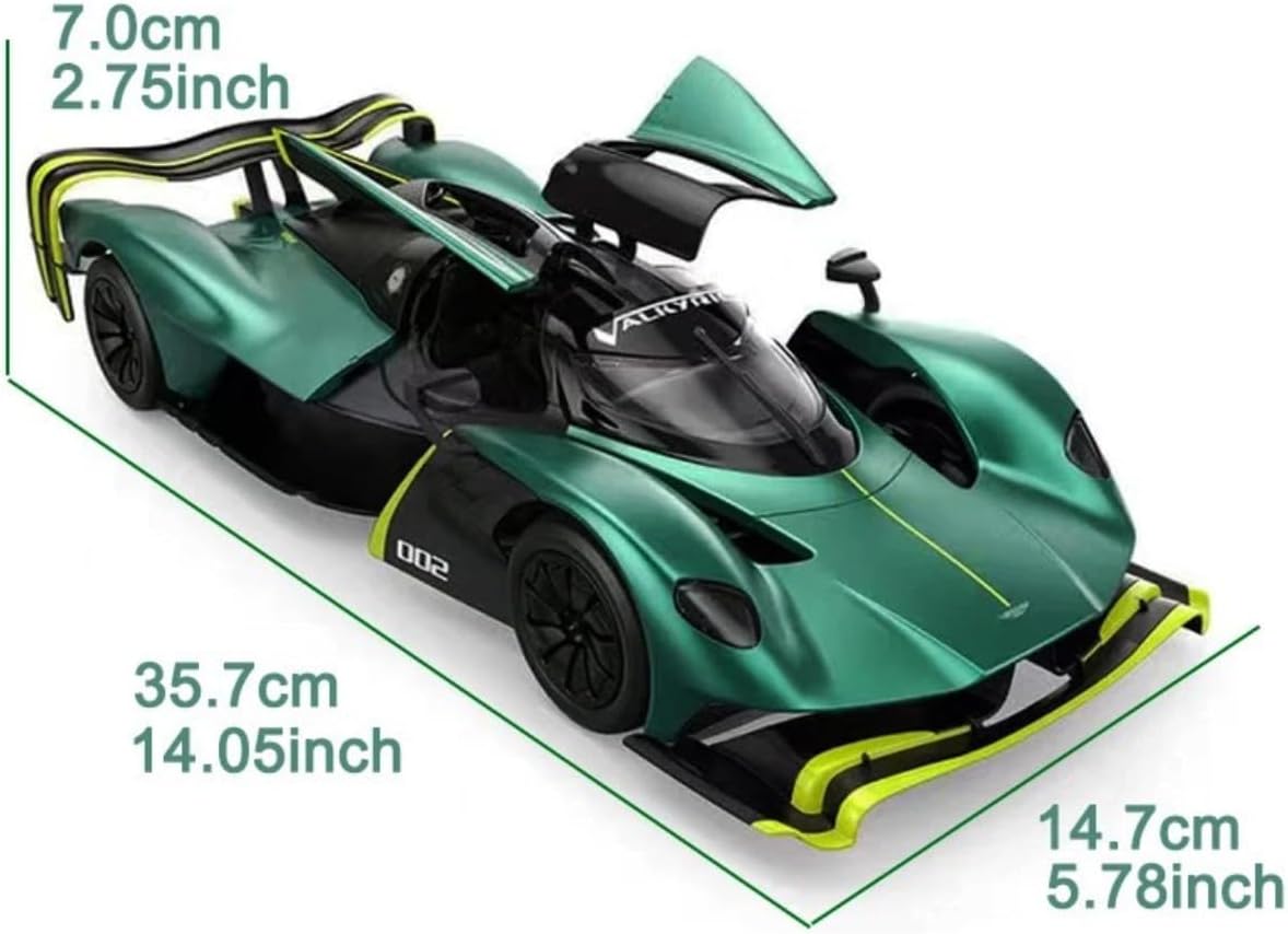 HTLNUZD 2024 RC Model Car 1/14 Remote Control Car Adult for Aston Martin-Valkyrie AMR Pro 600 mAh with Lights Alloy Vehicle Adult Collectible