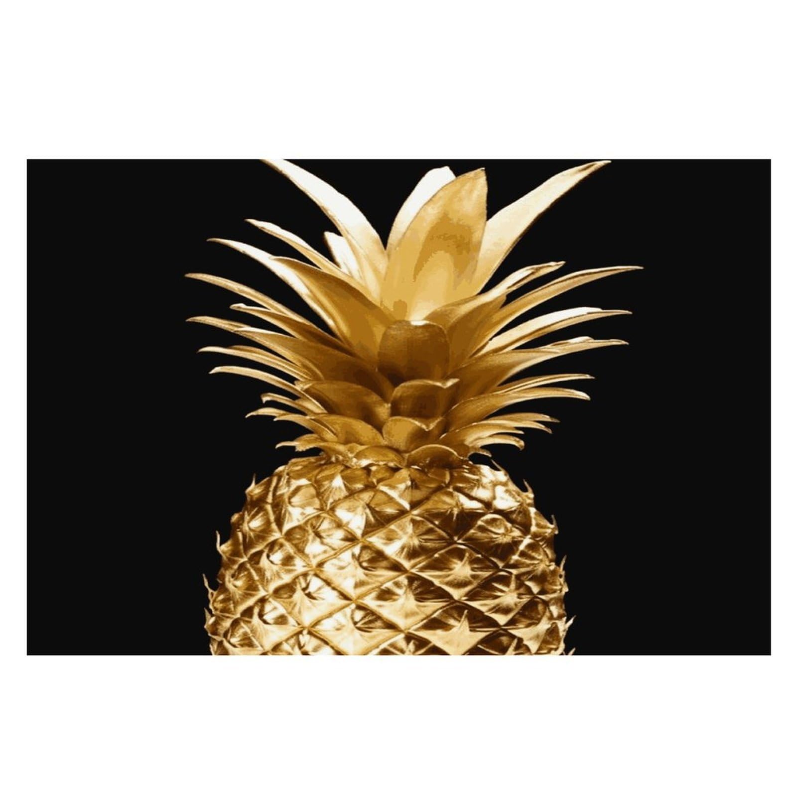 Gold Pineapple Placemats Heat-Resistant Washable Place Mats Anti Slip Dining Table Place Mats Wipeable Dining Table Mats Kitchen Decoration Placemats 17.7’’×11.8’’
