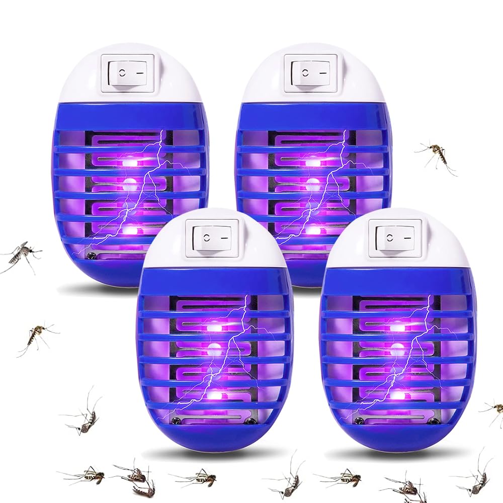 chujayng - Lot de 4 Destructeurs Anti-Moustique/Mouche Électriques à Brancher (lampe UV, intérieur)