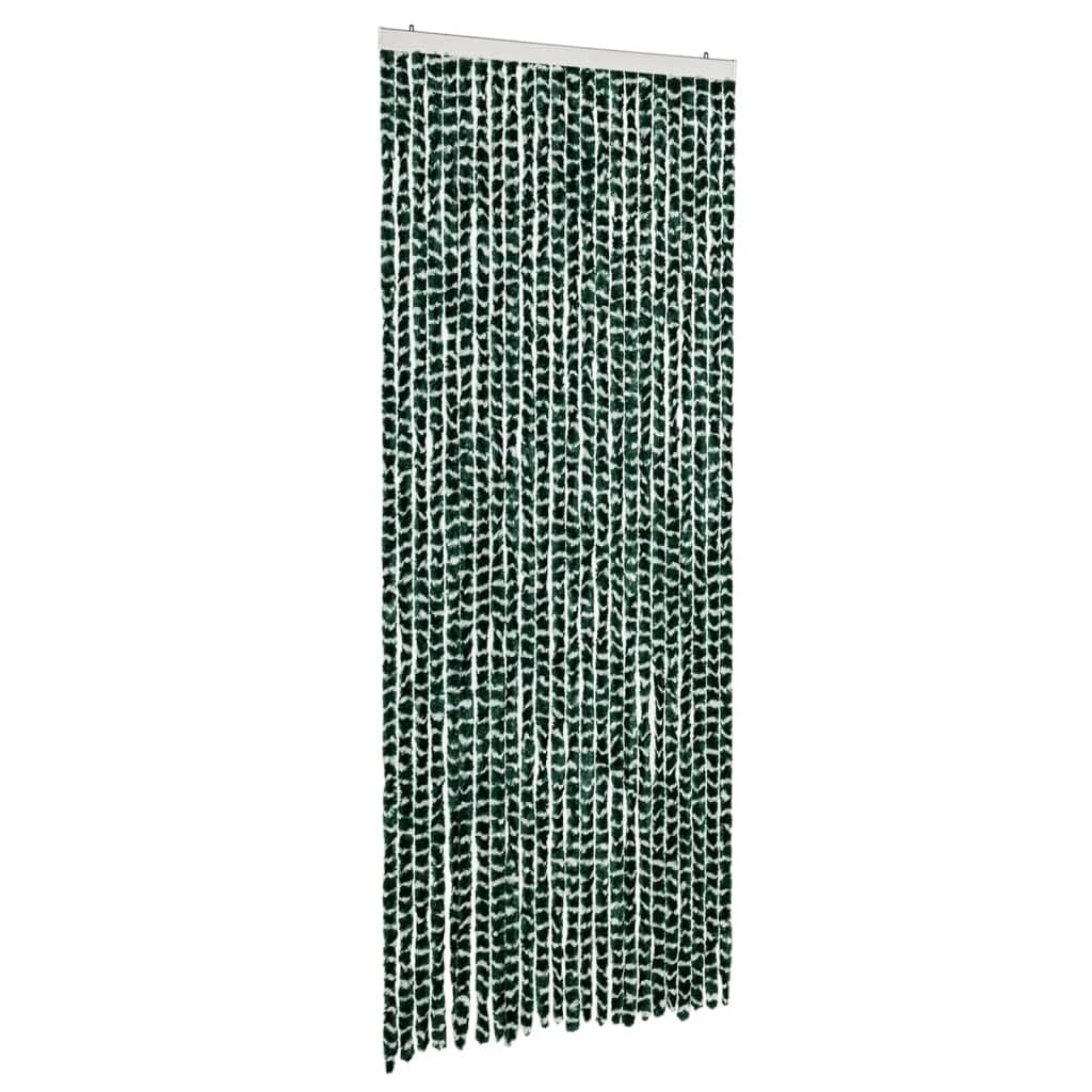 Vidaxl Fly Curtain Door Curtain Fly Screen Green And White 100X230 Cm Chenille 8721012468146