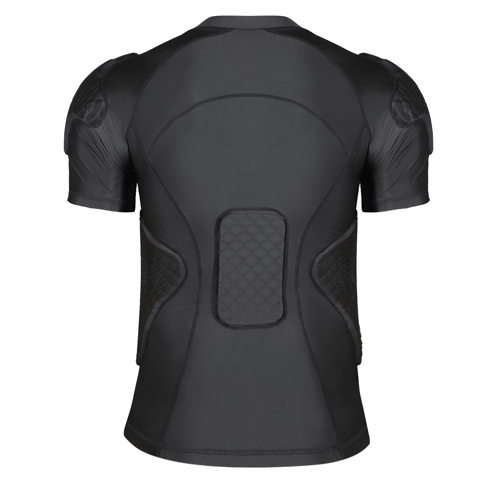 T-shirt de compression rembourré avec protection des épaules pour homme, haut de protection pour la poitrine, football, paintball, baseball